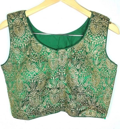 Sleeveless Banarasi Silk Blouse Pattern