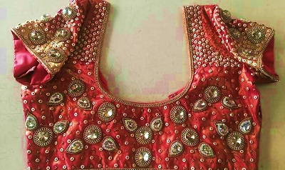 Stone And Sequins Work Heavy Bridal Blouse