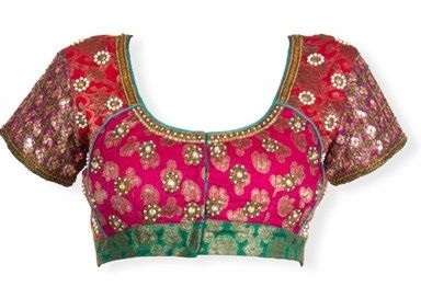 Stylish Patch Work Bridal Blouse Design