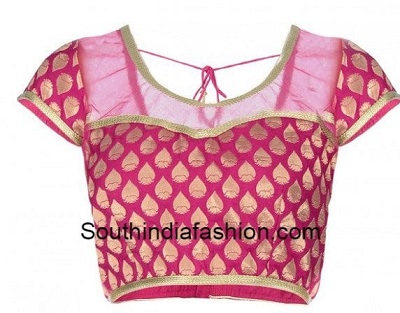 Stylish Pink Brocade Bridal Blouse