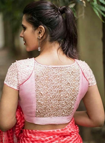 Stylish Thread Work And Patch Work Blouse Pattern