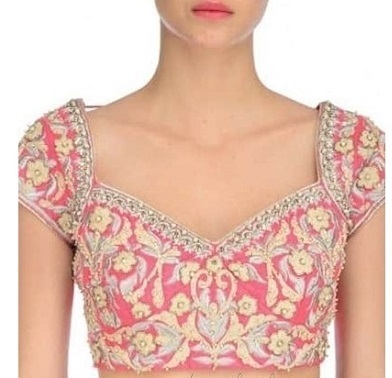 Sweetheart neckline blouse design