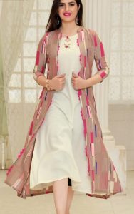 long shrug with kurta and pant