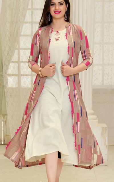 Short kurti clearance with long shrug