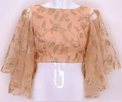 Butterfly sleeves peach blouse pattern
