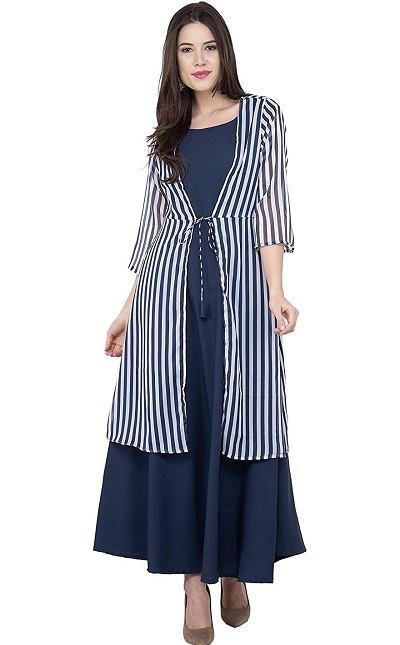 Casual vertical print shop kurta style dress