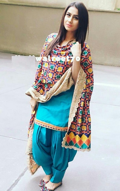 Cotton casual suit with Phulkari dupatta