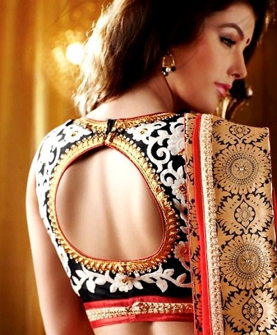 Festive Wear Back Neckline Design For Saree Blouses
