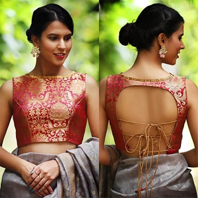 Gorgeous Back Blouse Pattern in Brocade