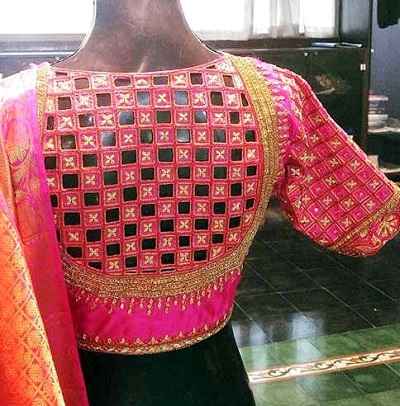 Heavy Maggam Work Back Neck Design For Silk Sarees
