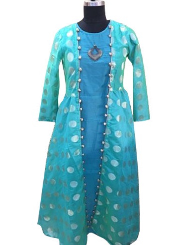 Jacket Style Long Shrug Kurta For Parties