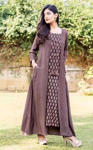 Kurti with pocket style shrug