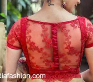 designer net saree blouse