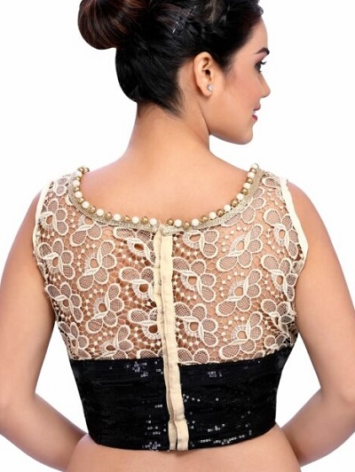 party wear net blouse design