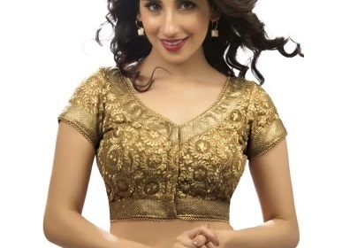 Stylish Golden Blouse For Sarees