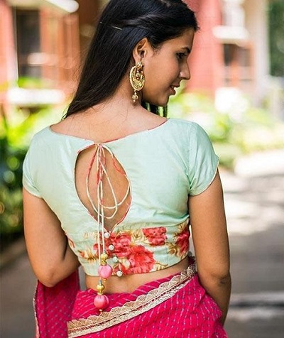 Stylish Patch Work Blouse With Cut Work