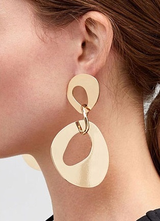 Abstract Shape Gold Earrings For Office