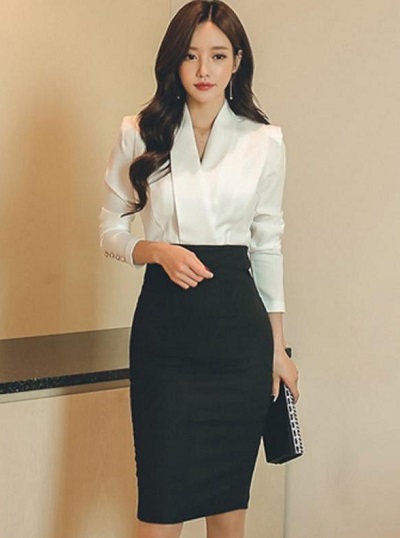 Black And White Shirt Style Dress For Women