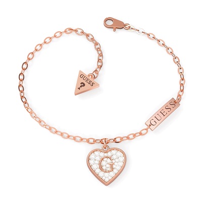 Chain Bracelet With Stone Studded Heart