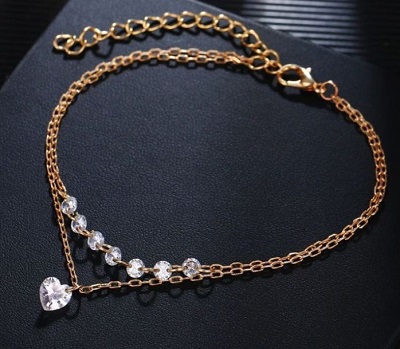 Crystal Heart Thin Layer Bracelet For Women