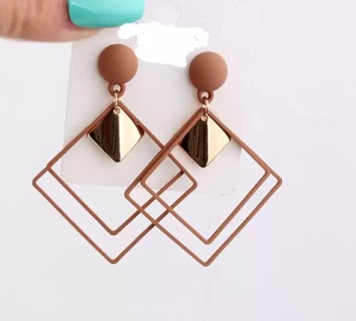 Diamond shaped earrings for women