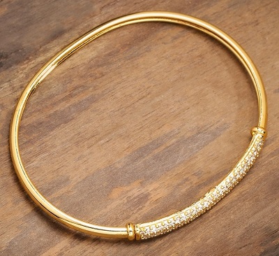 Formal Stone Studded Golden Bracelet