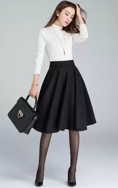 Full Sleeves Skater Dress For Women For Office