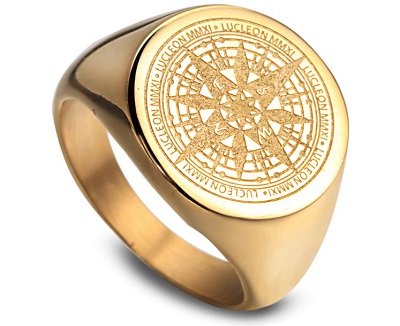 Gold Coin Like Design For Men’s Gold Ring