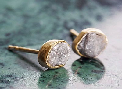 Gold and stone studs for women for office