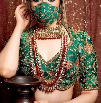 Green Silk Hand Embroidery Saree Blouse Pattern
