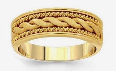 Intricate Band Pattern Wedding Ring Design For Men