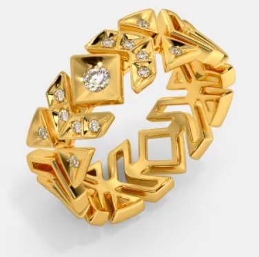 Intricate Cutwork Band Pattern Wedding Ring For Men