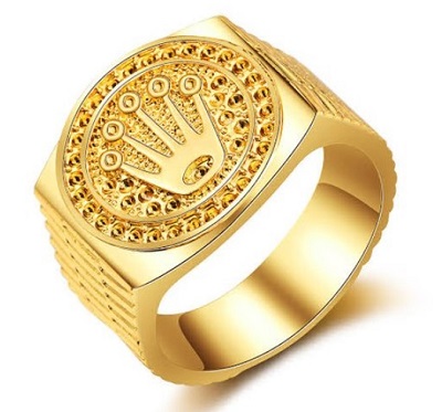 Intricate Men’s Gold Ring For Wedding