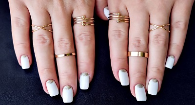 Midi finger rings in gold plating for women
