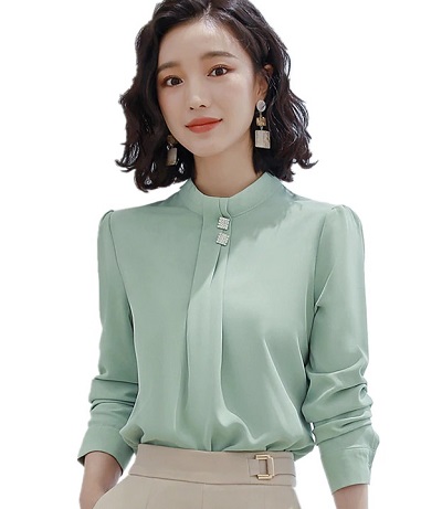 Mint green Office wear formal top with full sleeves