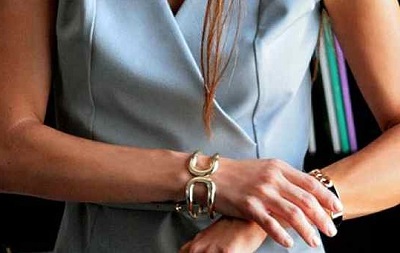 Office wear metallic gold bracelet