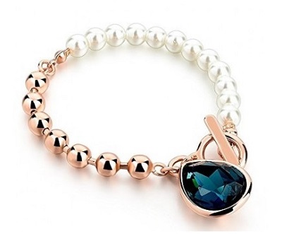 Pearl And Stone Heavy Bracelet For Women