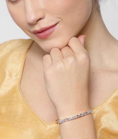 Rhinestone studded thin Bracelet for women for office