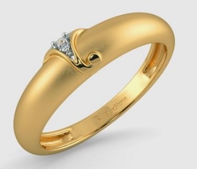 Simple 22 Carat Band Gold Ring Design For Men