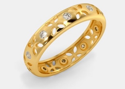 Simple Cutwork Design For Men Gold Ring