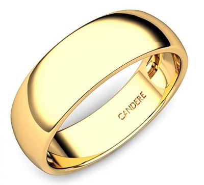 Simple Wedding Band In Gold Metal For Men