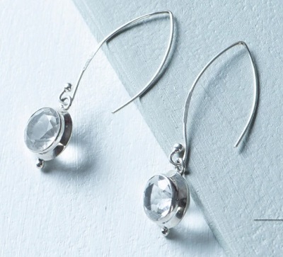 Sterling silver stone earring for office wear