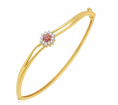 Stone studded gold formal office wear bracelet