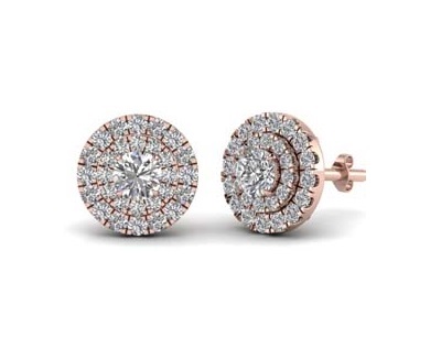 Stone studded gold stud earrings for women for office