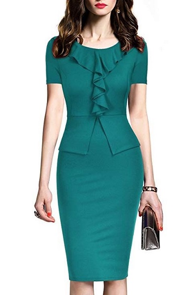 Stylish Formal sheath dress with peplum