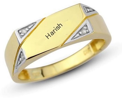 Stylish Name Gold Ring Pattern For Men