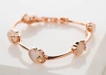 Stylish Rose Gold Stone Studded Bracelet For Office