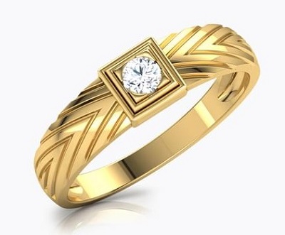 Stylish Stone and Gold 22 Carat Men’s Ring Design