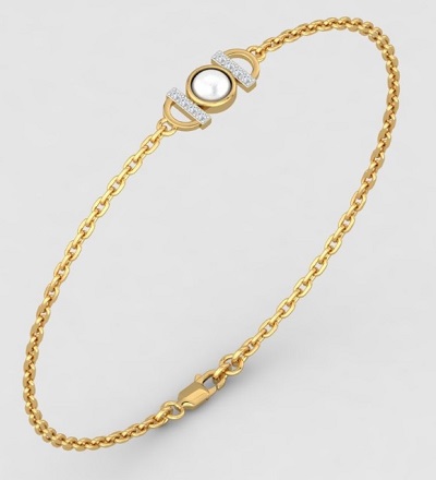 Thin Chain Bracelet With Fresh Pearls