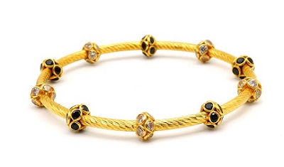 Traditional Indian Gold Enamelling Bangle